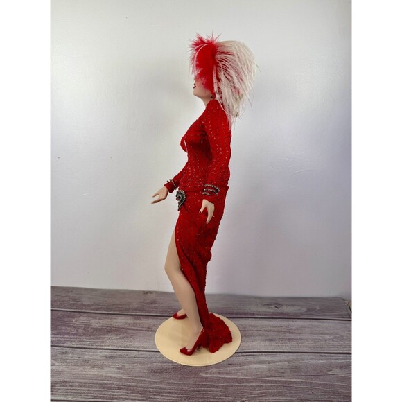 Franklin Mint Marilyn Monroe Vinyl 19" Doll Red Gown Gentlemen Prefer Blondes - Picture 6 of 17